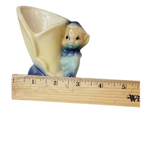 Vtg Shawnee Pottery Pixie or Elf Pottery Vase or Planter Yellow and Blue Figure - Picture 9 of 9